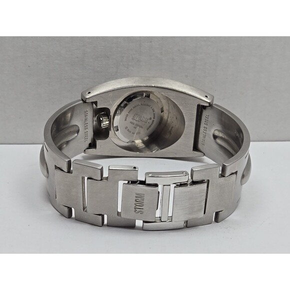 Vintage Storm London Enterprise Blue Dome Silver Watch New Battery Y2K Small - Picture 8 of 12